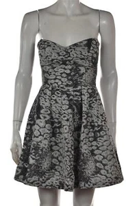 Minkpink Womens Dress Size S Gray Silver Printed Sheath Strapless Above Knee - Picture 1 of 5
