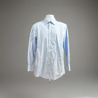 THOMAS PINK Classic Fit Spread Collar Shirt in Blue 16-34 1/2  French Cuff - Image 1 of 4