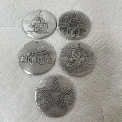 Wendell August Forge Metal Ornaments Set of 5 Virginia Landmarks Roanoke VA - Image 1 of 4