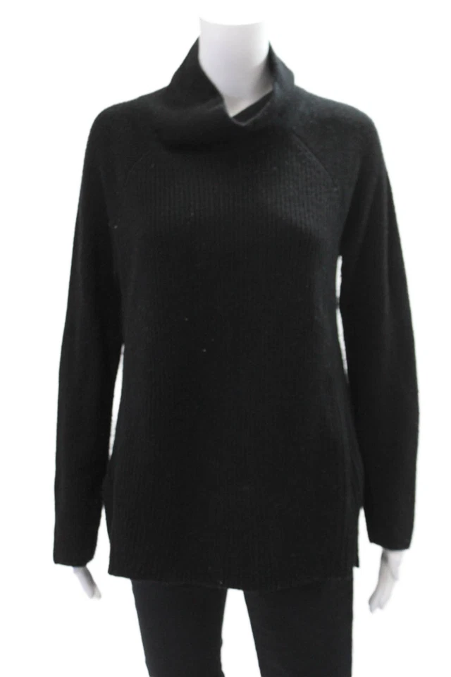 Suéter Suéter Top Vince Mujer Lana Cuello Alto Detalle Cremallera Negro Talla M Foto 1 de 4