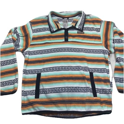 Suéter Cinch Para Hombres XL Multicolor Polar Pullover Western Rayas 1/4 Presión Foto 1 de 4