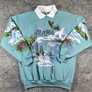 Vintage Lifestyles Resort Wear Alaska Wildlife Kragen Sweatshirt Damen Medium - Bild 1 von 9