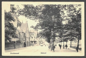 Germany Postcard Dortmund View Along Southwall Street Used 1924 - Picture 1 of 2