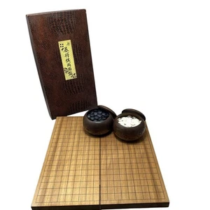 Showa Vintage doppelseitiges Go Shogi Brett mit Steinen Hamaguri Set gebraucht - Bild 1 von 6