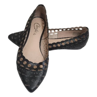 Candie's туфли поскользнуться на плоскостях женщин 7 черный геометрический вырез дизайн Balletcore - Изображение 1 из 4