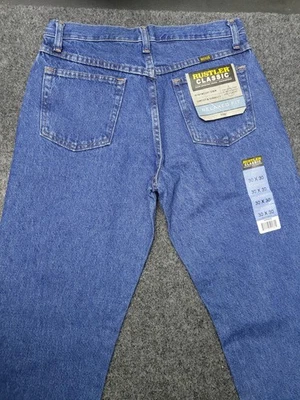 Rustler Classic Jeans Mens 30x30 Blue Relaxed Fit Heavyweight Denim 5-Pocket - Image 1 of 4