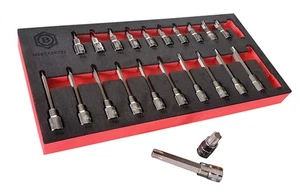 Britool Hallmark 22pc Short & Long Torx / Star Bit Socket Set 3/8" Drive - Picture 1 of 6