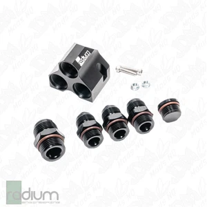 Radium Distribution Block 3 x 10AN ORB to 1 x 12AN ORB w/Fittings - Bild 1 von 3