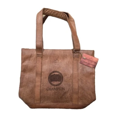 Berber Марокко кожаная сумка с короткими ручками с логотипом новый с ярлыками ручной работы импортированный коричневый - Изображение 1 из 4