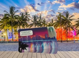 Miami Skyline 2015 Starbucks Card Lot of 10 Gift Cards Pin Intact! Free Ship! - Picture 1 of 2