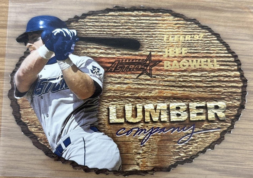 1997 Fleer LUMBER COMPANY NO2 Джефф Бэгвелл Астрос HOF РЕДКАЯ ШТАМПОВАННАЯ ВСТАВКА - Изображение 1 из 1