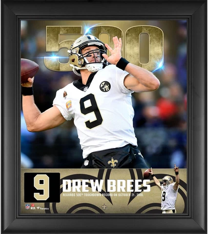 Drew Brees New Orleans Saints Frmd 15'' x 17'' 500th Touchdown Milestone Collage Cover