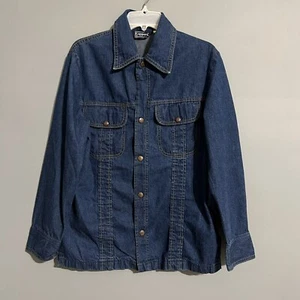 Vintage 1970s Denim Jean Shirt Jacket Dee Cee Rappers M 38-40 Shacket - Picture 1 of 13