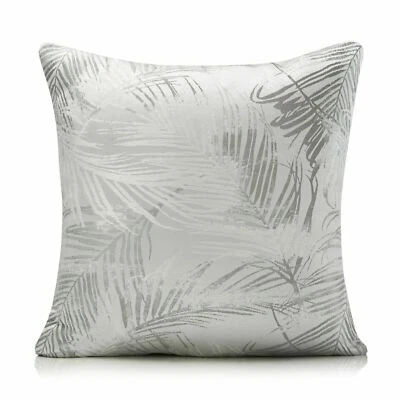 Set of 2 Steel Grey Pale Grey Fern Leaves 18"Reversible Cushion Covers £12.95 - Image 1 of 2