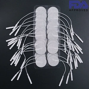 40 Round TENS Unit Electrode Pads Premium Adhesive Gel for EMS Muscle Stimulator - Picture 1 of 6