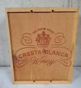 Vintage Cresta Blanca Weingut Kiste Holzkiste Antik Glasflasche AL CAPONE? - Bild 1 von 5