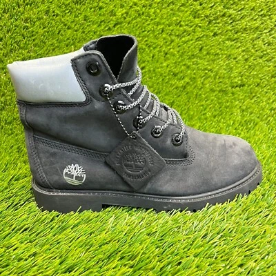 Timberland Premium 6-Inch Boys Size 4.5Y Black Hiking Leather Waterproof Shoes - image 1 of 4