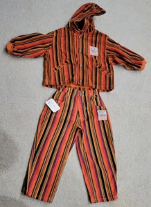 Vtg Baby Guess Striped AOP SZ 4Y Toddler 2 Piece Set Jacket Denim Pants USA EUC - Picture 1 of 11