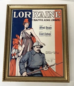 Lorena 1917 "My Beautiful Alsace Lorraine" Ideal para enmarcar partituras - Imagen 1 de 5