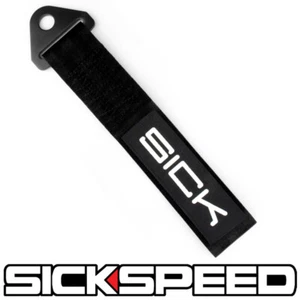 BLACK HIGH STRENGTH RACING TOW STRAP SICK SICKSPEED BADGE PATCH P12 - Picture 1 of 1
