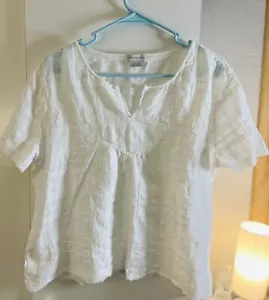 Camicia donna bianca Van Heusen cotone con dettagli in pizzo, taglia XL - Foto 1 di 10