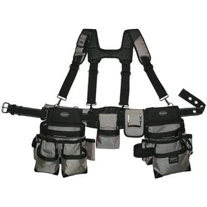 Gray Tool-Belt Construction Suspender Strap Holster Pocket Pouch Bag Framer-Rig - Picture 1 of 3
