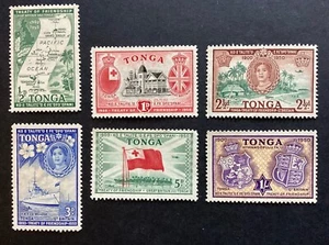 TONGA 1951 Tratado de Amistad con Gran Bretaña Aniversario Set mng (A632) - Imagen 1 de 2