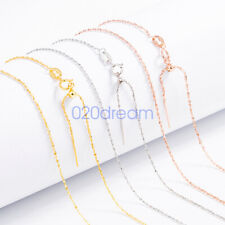 18K Gold Plated 925 Sterling Silver Necklace 1.2mm Starry Chain Adjustable Bead