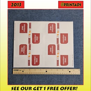 2013 Sears & Kmart Unused Member Deal Tags - Full Page! - See More In Our Store! - Picture 1 of 3