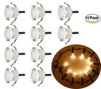 Set of 10 31mm 0.6W 12V LED Garden Deck Plinth Path Lights Inground Lamp Spot