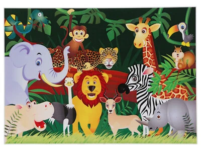 Hermoso póster adhesivo para niños jungla para habitación de niños sin marco (24 X 48 pulgadas) Foto 1 de 2