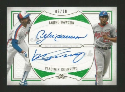 Topps Definitive Andre Dawson Vladimir Guerrero Expos Emerald Auto Sp 05/10 2019 Foto 1 de 2