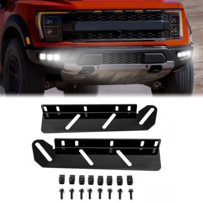 Front Bumper Fog Light Mounting Brackets For 2021-2023 Ford F150 Raptor 3rd Gen - Image 1 of 4