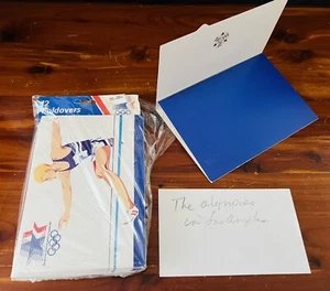 12 tarjetas de notas vintage de los Juegos Olímpicos de Los Ángeles 1984 plegables XXIII Olimpiada - Imagen 1 de 10