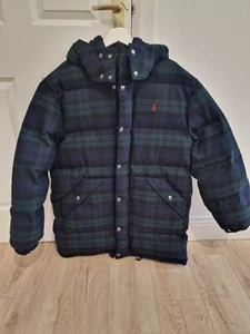 BNWT Ralph Lauren Boulder Coat Plaid Down Wool Blend Water Repellent Size L - Picture 1 of 11