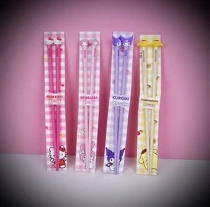 Set 2 posate bacchette Hello Kitty My Melody Pompompurin Kuromi Sanrio regalo - Foto 1 di 5