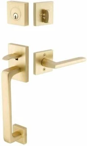 Emtek Baden Left Handed Single Cylinder Keyed Entry Brass Handleset 4820HLOLHUS4 - Picture 1 of 8