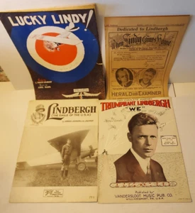 Partituras de aviación Charles Lindbergh - 4 piezas - Imagen 1 de 2