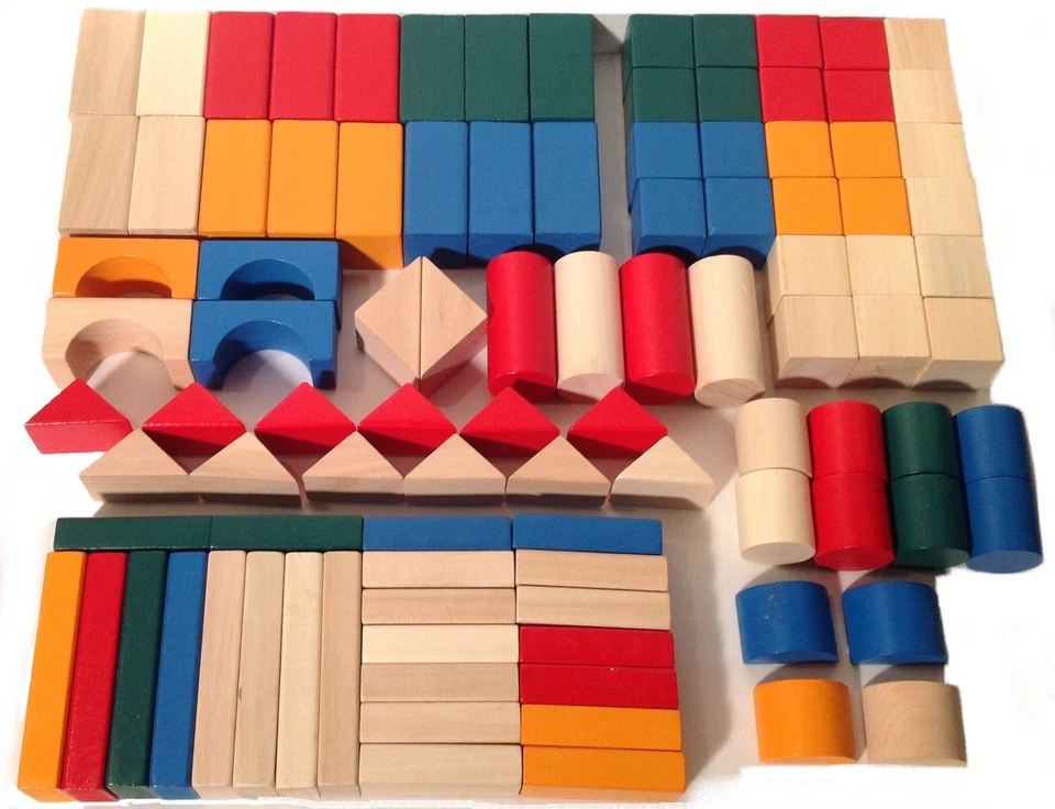 Wooden Shaped Blocks Set 98pcs - Image 1 of 4