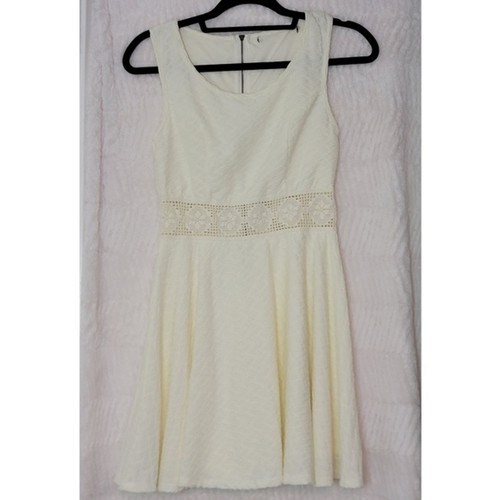 OFF WHITE Abito panna bianco sporco dettaglio rete vita taglia 5