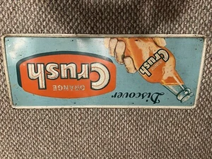 VINTAGE ORANGE CRUSH SIGN COLA SODA POP DRINK BEVERAGE STORE OLD SIGN - Picture 1 of 6