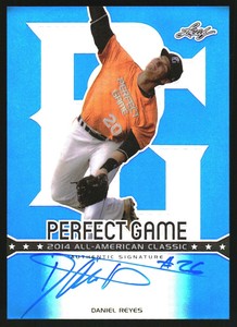 2014 Leaf Metal Draft Perfect Game Prismatic Blue #PGMDR1 Daniel Reyes Auto /25