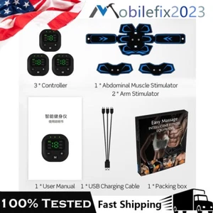 Wireless EMS ABS Abdominal Muscle Trainer Stimulator Training Rechargeable - Picture 1 of 18