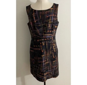 Anthropologie Tabitha buntes expressionistisches ärmelloses Etuikleid Damen 10 - Bild 1 von 12