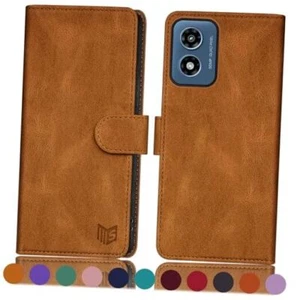 for Motorola Moto G 5G 2024/G Play 2024 Wallet case with RFID Light Coffee - Picture 1 of 8