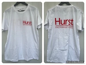 Unisex Hurst college white T-shirt size L short sleeve - Picture 1 of 4