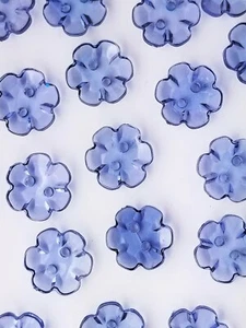 SIZE 20L - 1/2", FLOWER BUTTON, CADET BLUE, 1 GROSS, SHINY FINISH - Picture 1 of 1