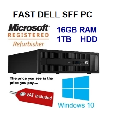 ULTRA FAST 3.60 GHz Core i7 HP 600 G1 PC SFF 16GB RAM 1TB 120 SSD Windows 10 - Image 1 of 4
