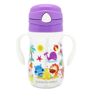 Marcus & Marcus Children/Toddler Straw Drink Bottle Willo Whale Lilac 12m+ - Picture 1 of 4