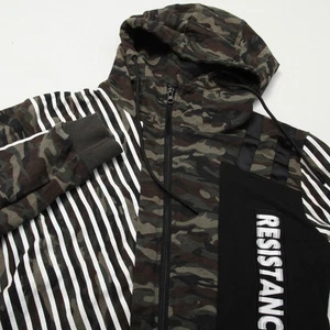 Krome Hoodie Herren Medium Camouflage Streifen Reißverschluss Longline Streetwear Resistance Anarchy - Bild 1 von 15